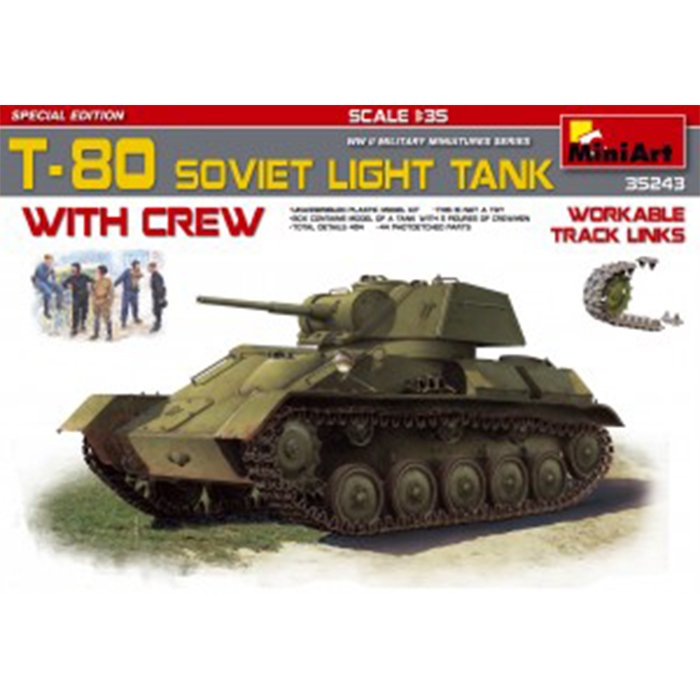 Miniart 1/35 Maket T-80 Sovyet Hafif Tankı Ve Mürettebatı